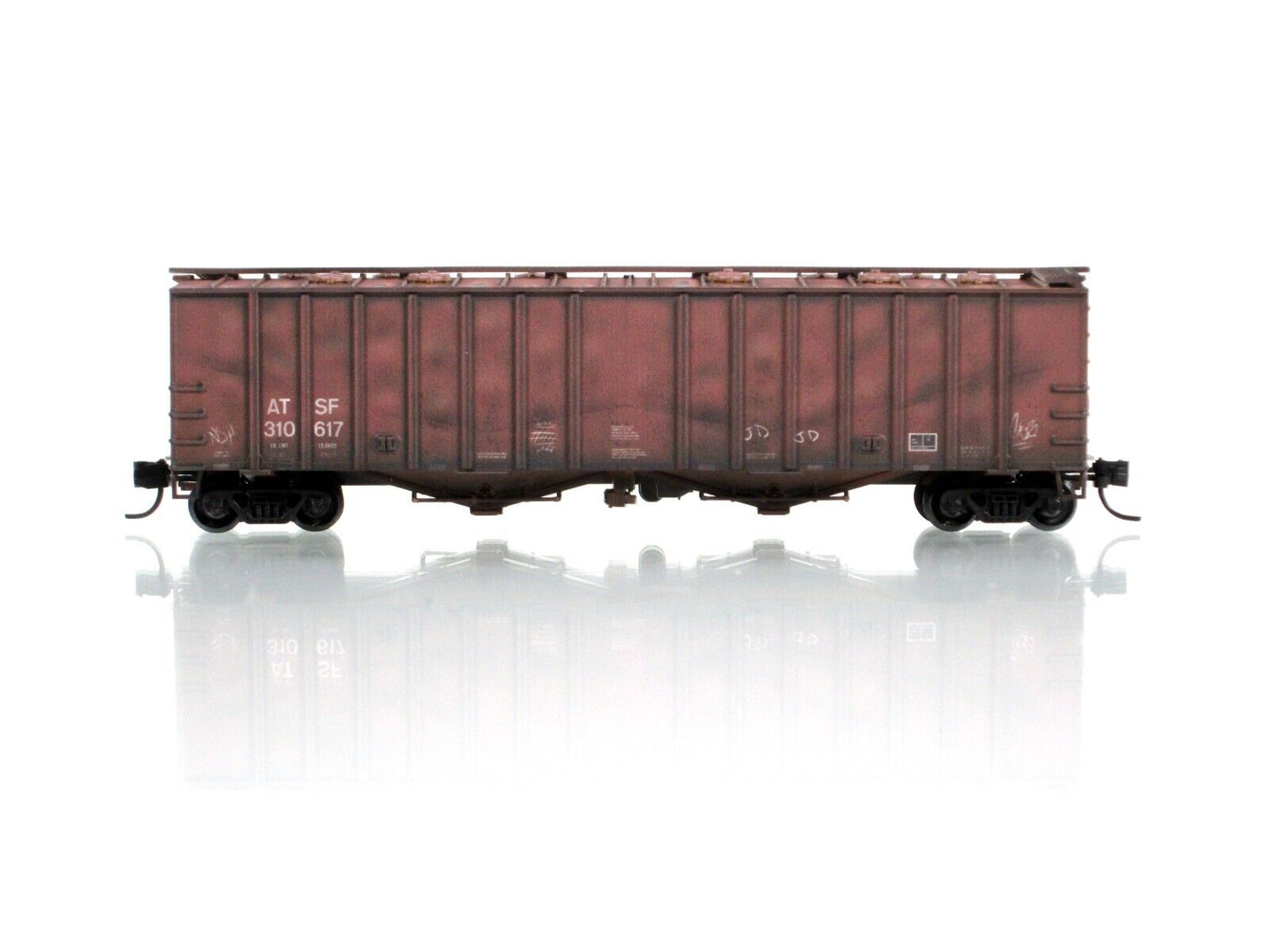 N Scale **SANTA FE** Weathered, Graffiti Airslide Hopper - Micro Trains 09844230