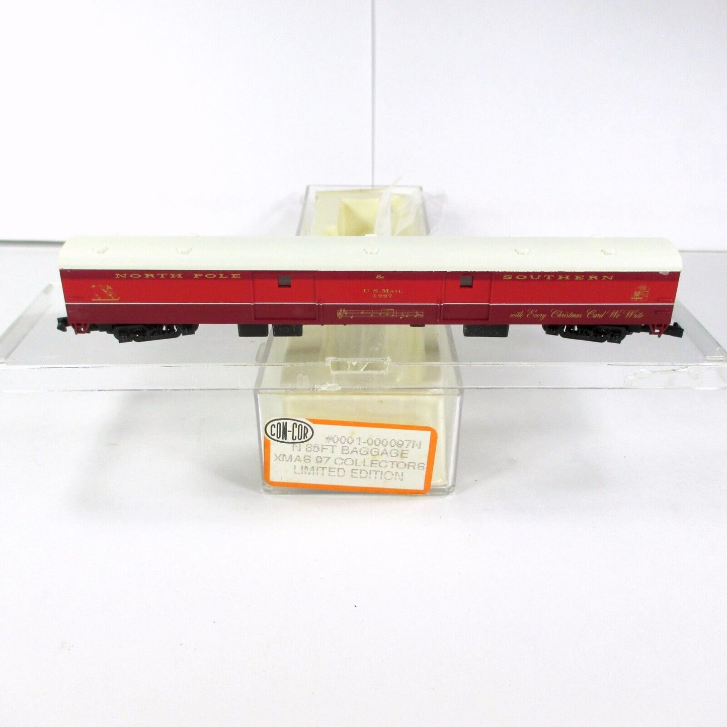 N Scale **NORTH POLE & SOUTHERN** Christmas 1997 Baggage/Mail Car -- Con-Cor 97N