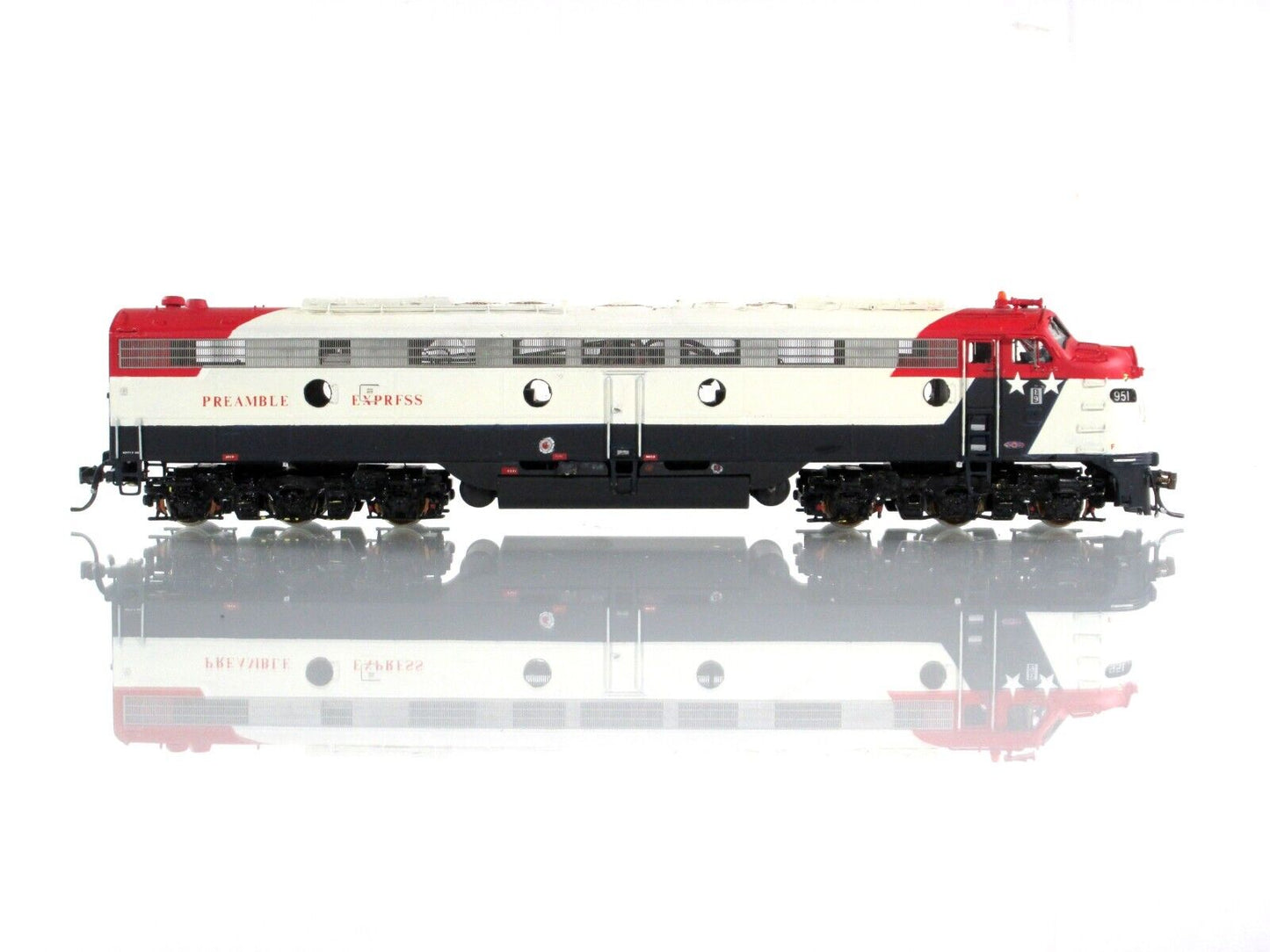 HO Scale BRASS Preamble Express E9A Custom Diesel Locomotive - Overland w/ Sound