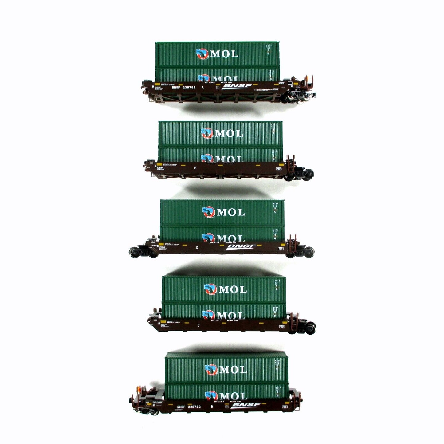 N Scale ***BNSF Swoosh*** Gunderson MAXI 5-Unit Well Car #238782 - Kato 106-6153