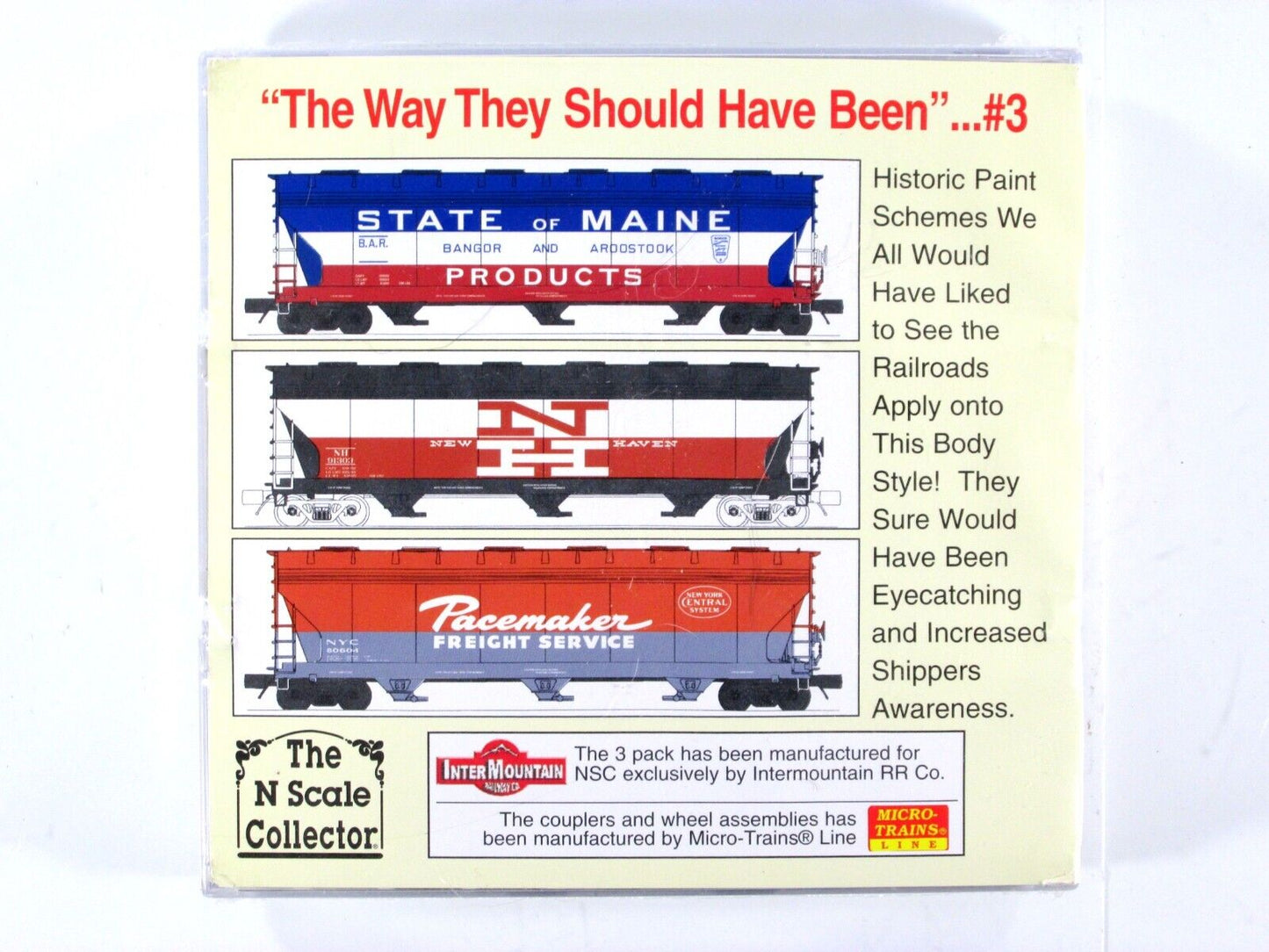 N Scale BAR NH NYC *WAY THEY SHOULD HAVE BEEN* Hopper Set #3 Intermountain *RARE