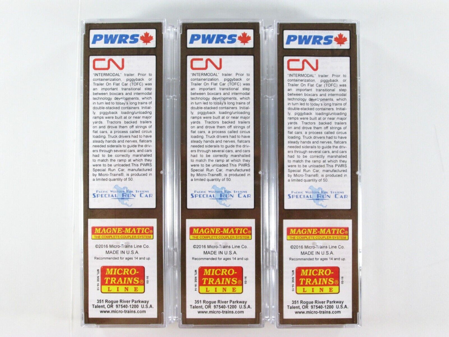 N Scale ****CN INTERMODAL**** TOFC 3-Pack Set - Micro Trains, PWRS Special *RARE
