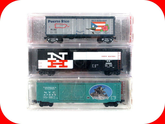 N Scale CONVENTION CHARITY 3-Pack Box Car Set -- Micro Trains Special Run **RARE