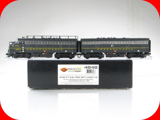 HO Scale **Pennsylvania** EMD F7 A-B #9671 -- Broadway 4848,  Paragon3 DCC Sound