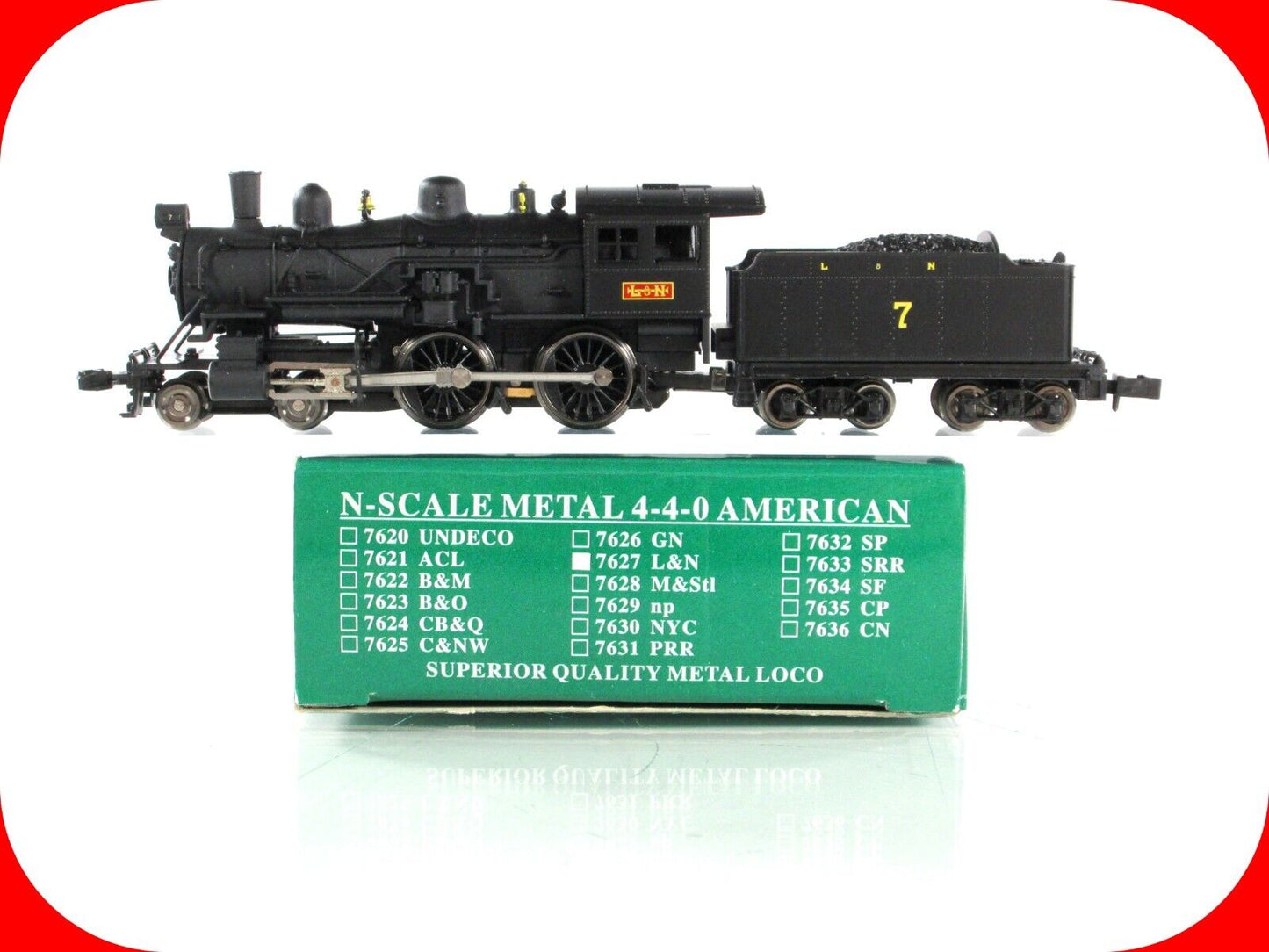 N Scale **LOUISVILLE NASHVILLE** 4-4-0 American Steamer - Model Power Metal 7627