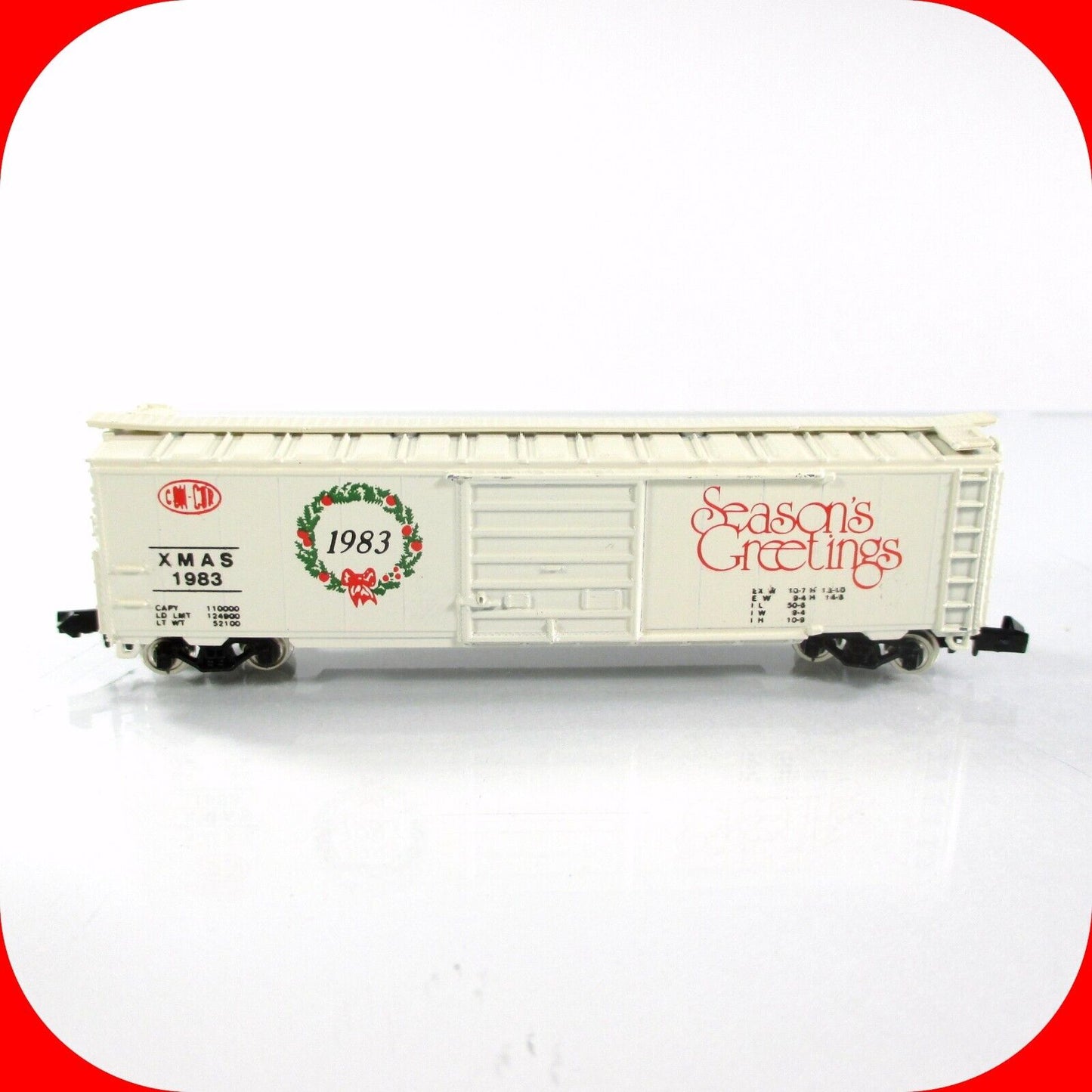 N Scale CHRISTMAS SEASON'S GREETINGS 50' Box Car --- XMAS 1983  --- Con-Cor 8306