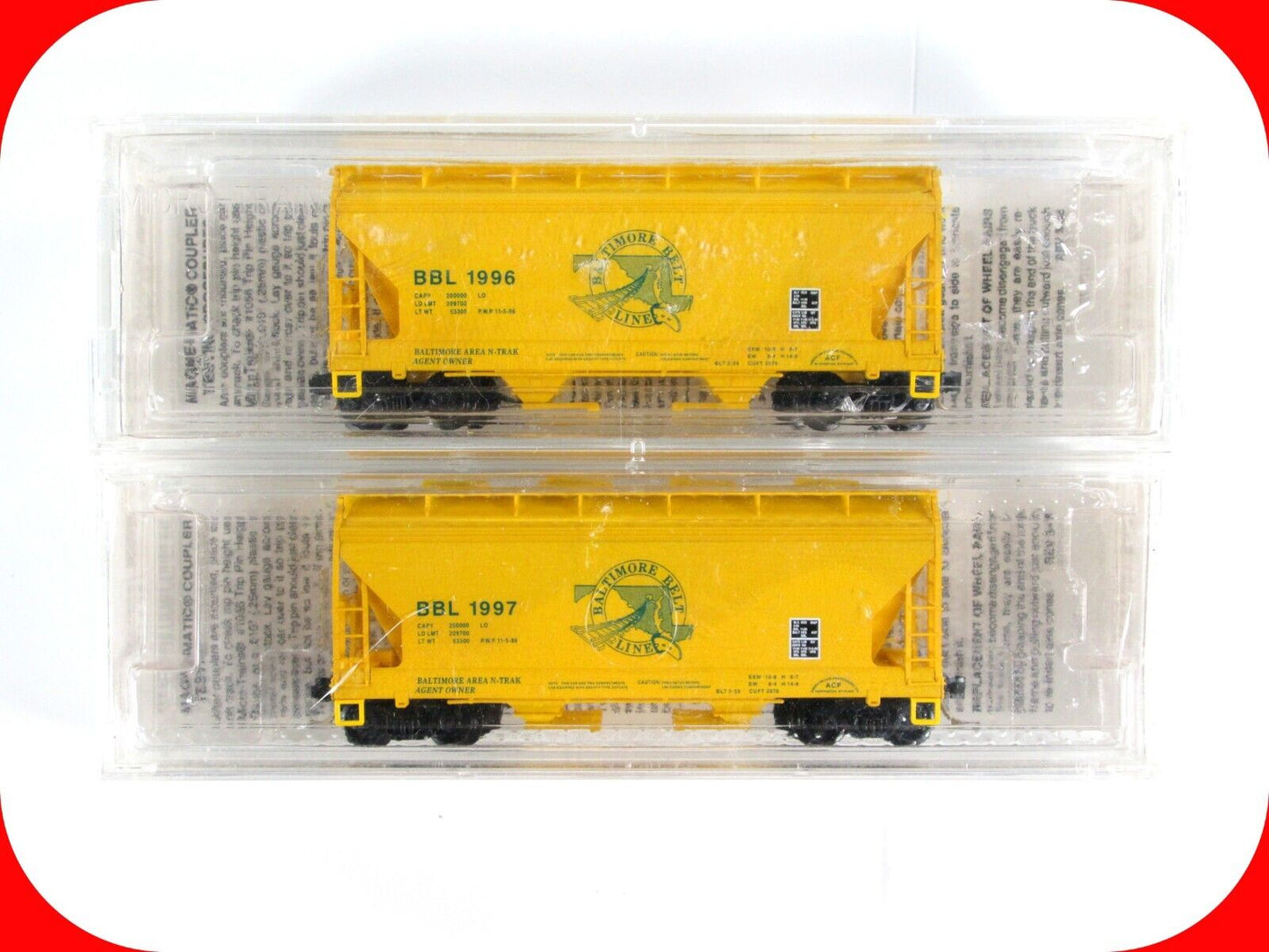 N Scale BALTIMORE BELT LINE Covered Hopper 2-Pack -  Micro Trains *Special* RARE