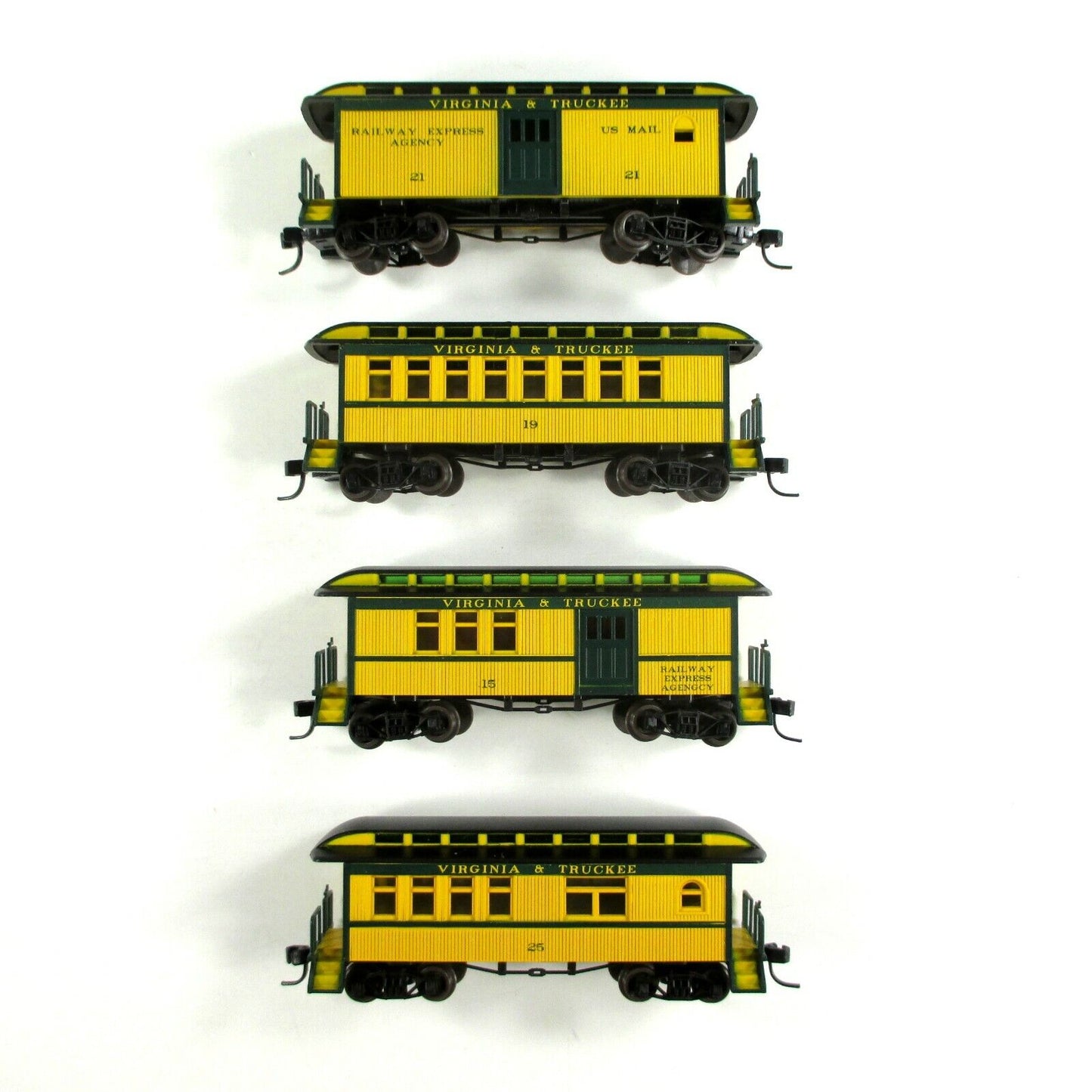 N Scale VIRGINIA & TRUCKEE Overton Old-Time Passenger 4-Car Set -  Athearn 11026