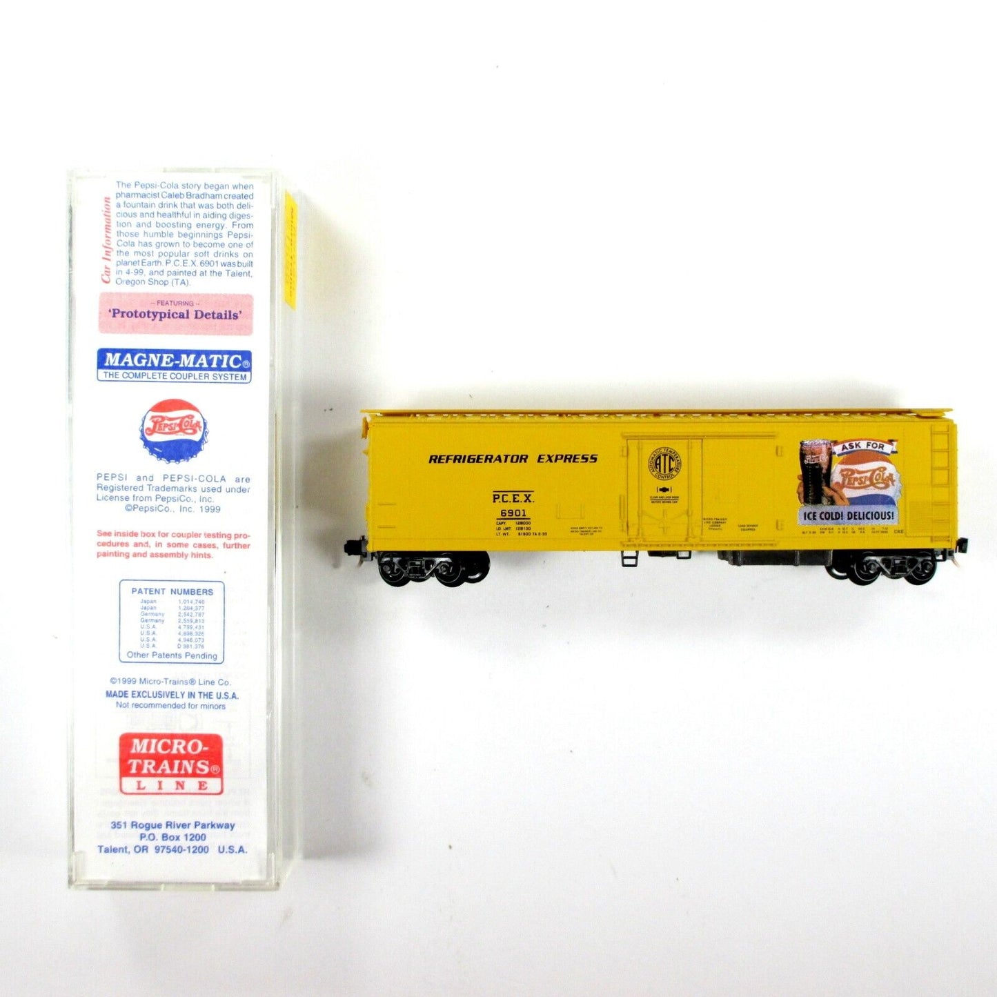 N Scale PEPSI-COLA / PEPSICO - 51' Reefer Box Car -PCEX 6901 -Micro Trains 69090