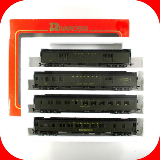 HO Scale ***SANTA FE*** 1920s Passenger & Interiors 4-Car Set A - Rivarossi 6914