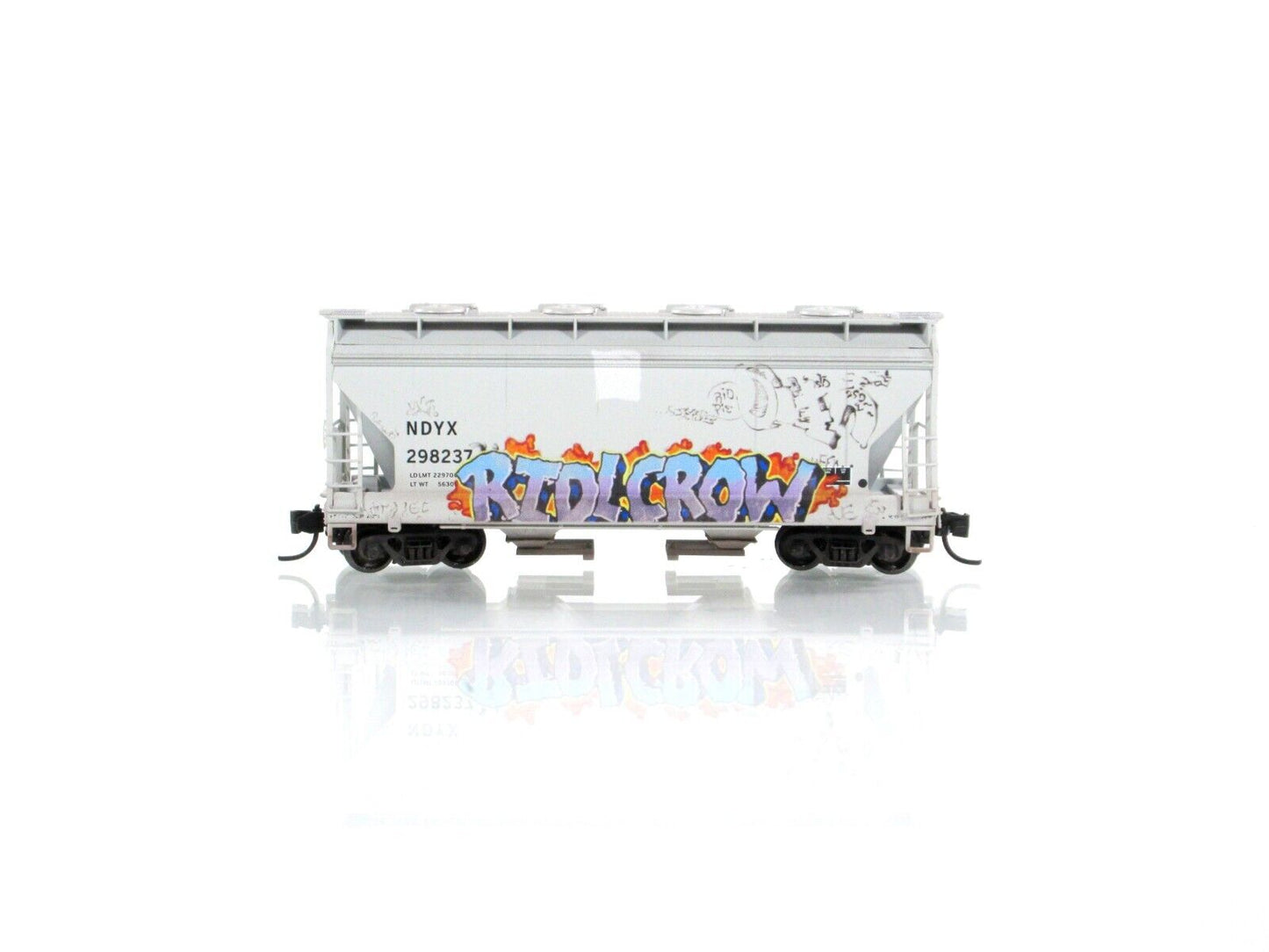 N Scale ***NDYX*** Weathered & Graffiti Hopper #298237 --- Micro Trains 09244470