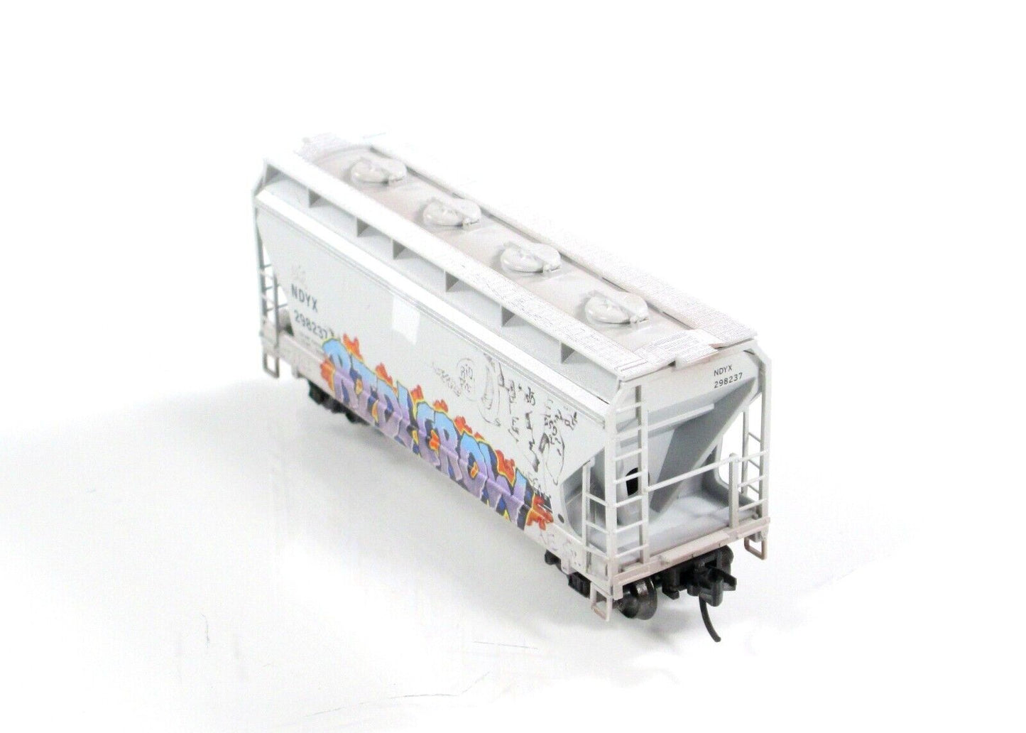 N Scale ***NDYX*** Weathered & Graffiti Hopper #298237 --- Micro Trains 09244470
