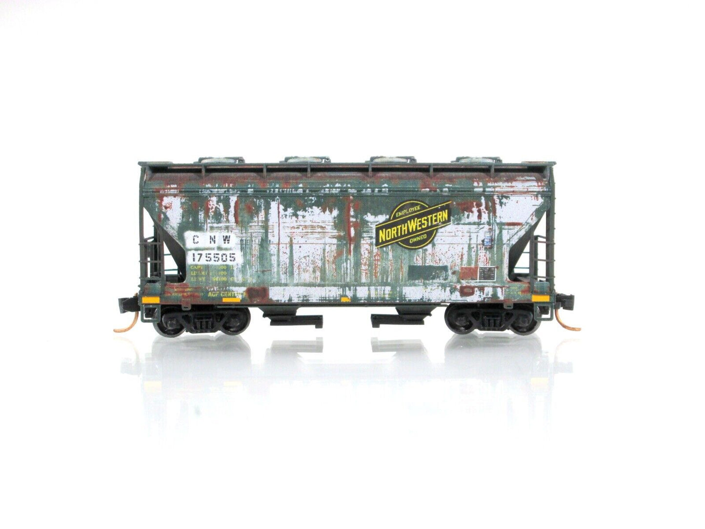 N Scale **CNW** Weathered ACF Hopper #175505 ---- Micro Trains 09244450