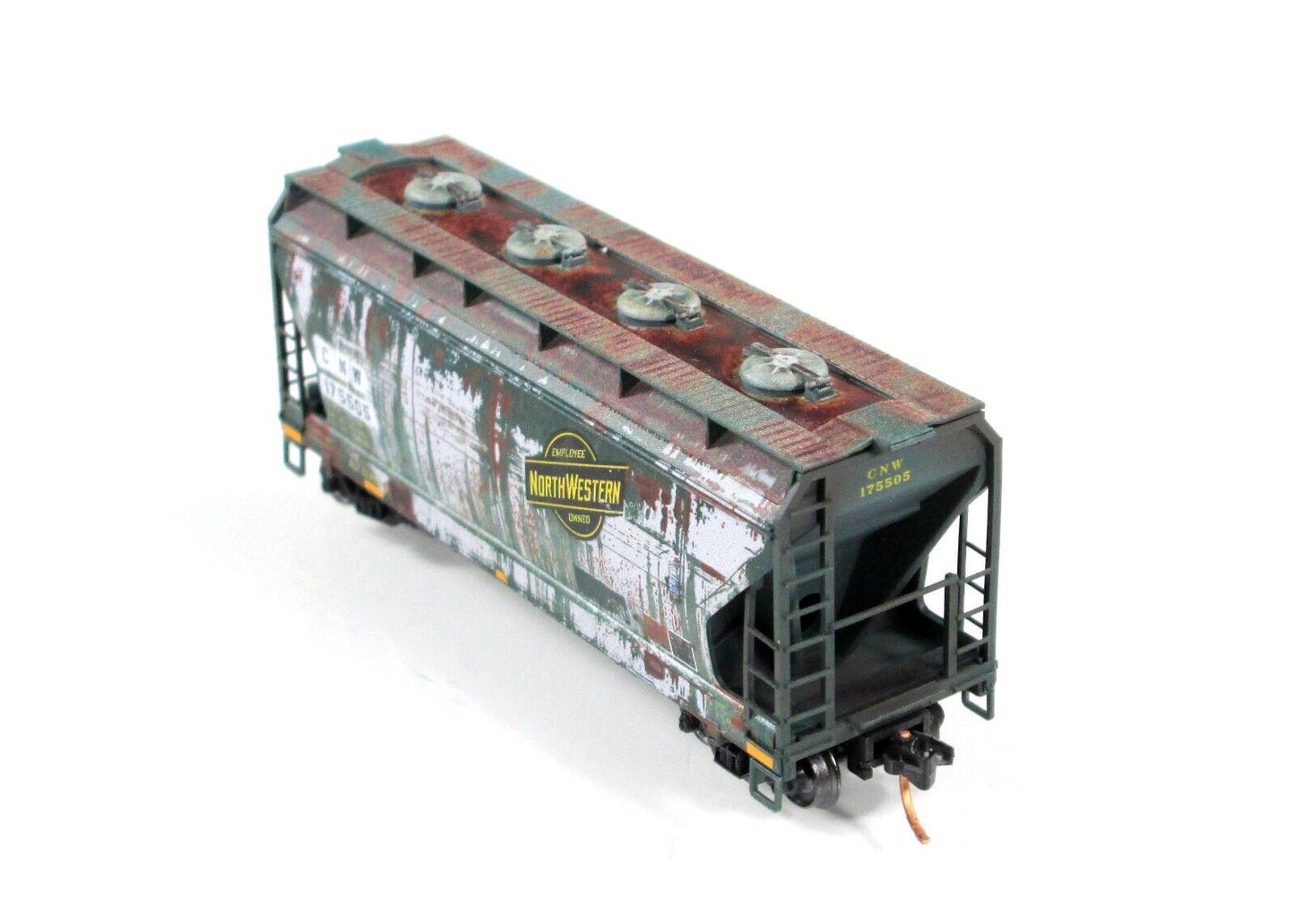 N Scale **CNW** Weathered ACF Hopper #175505 ---- Micro Trains 09244450