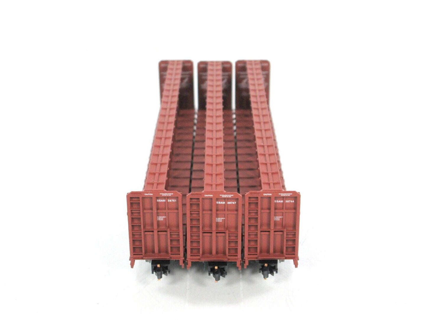 N Scale **WISCONSIN CENTRAL** Centerbeam Flat Car 3-Pack -- Red Caboose RM-16710