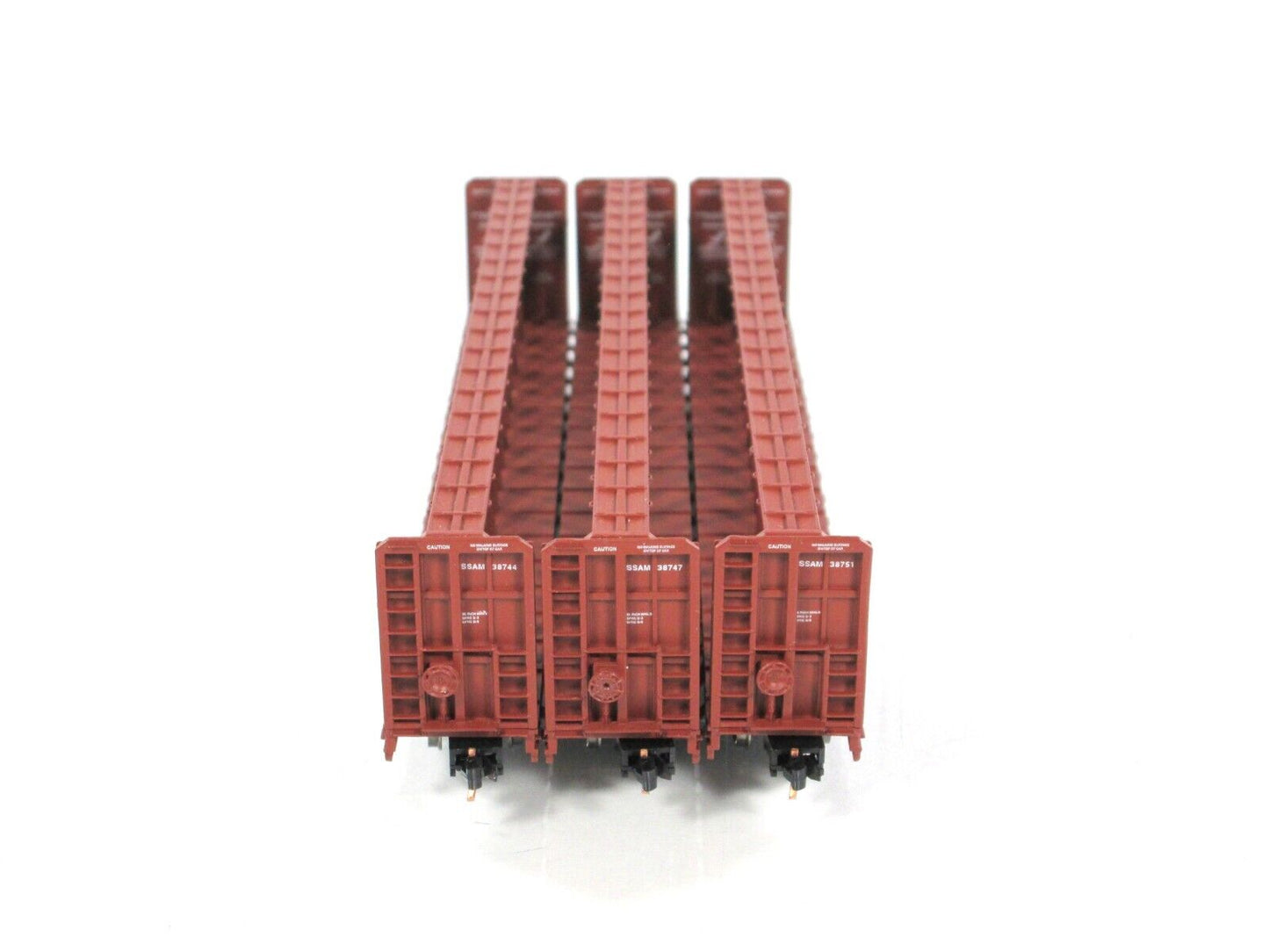 N Scale **WISCONSIN CENTRAL** Centerbeam Flat Car 3-Pack -- Red Caboose RM-16710