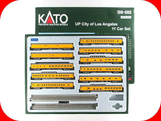 N Scale UNION PACIFIC *CITY of LOS ANGELES* 11-Car Set -Kato 106-080 **LIGHTED**