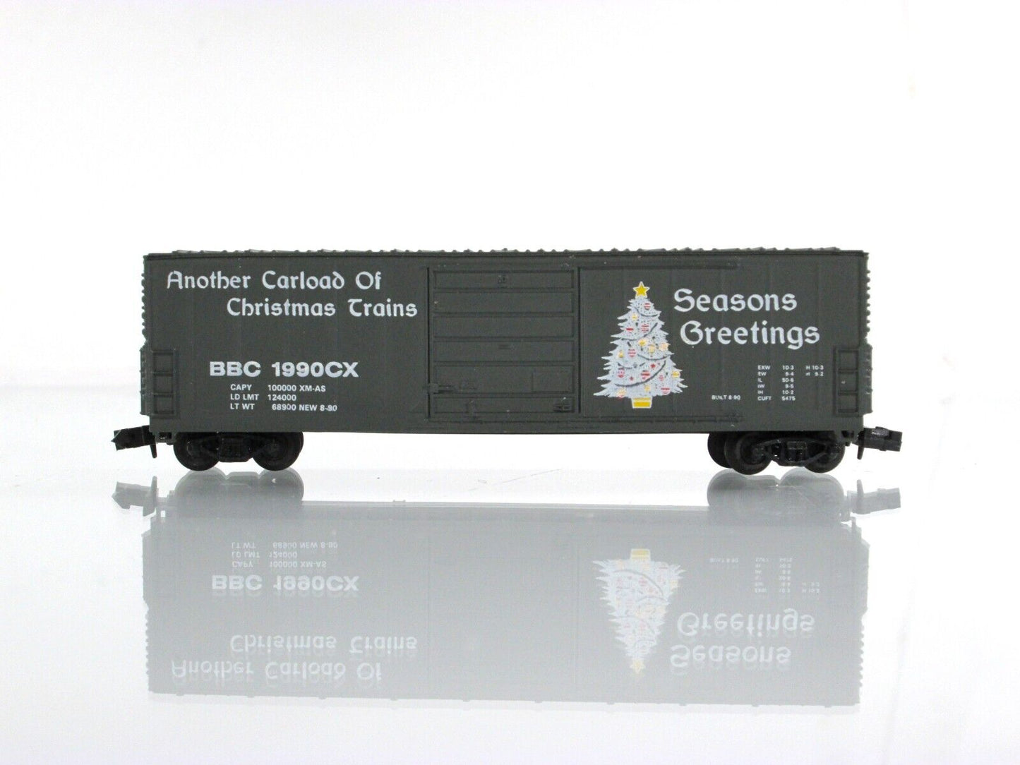 N Scale ***SEASON'S GREETINGS*** CHRISTMAS Box Car, 1990 ---- Bev-Bel 2180 *RARE