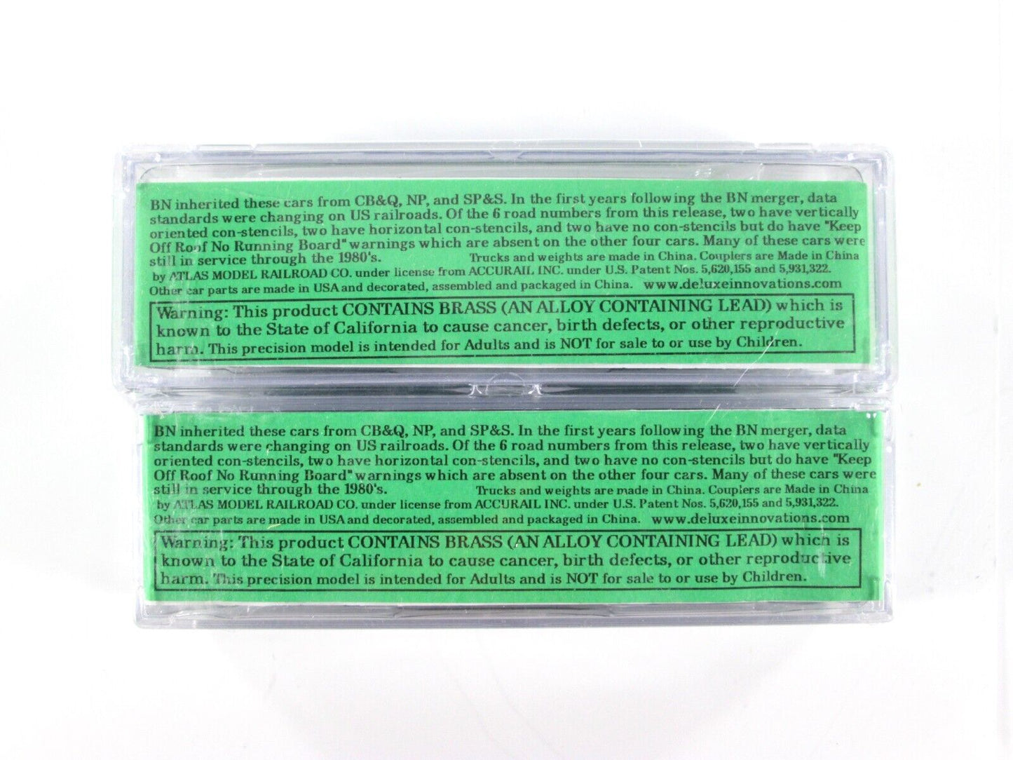N Scale BURLINGTON NORTHERN 40' Box 2-Car Set - BN 122365, 123843 -Deluxe 130102