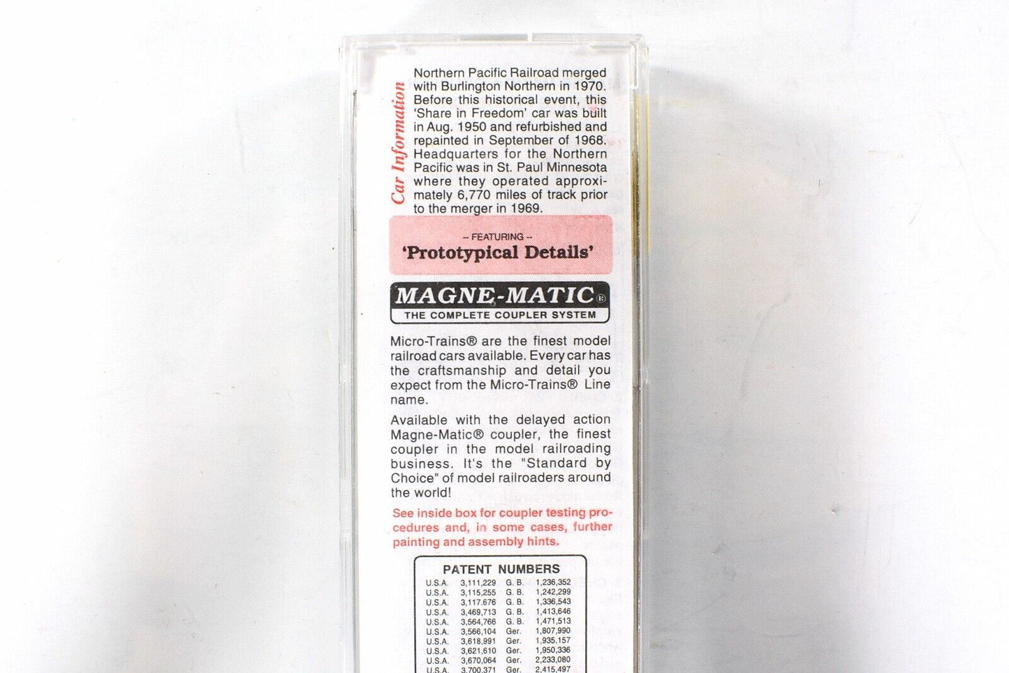N Scale **NORTHERN PACIFIC - FREEDOM SAVINGS BONDS** Box Car -Micro Trains 77010