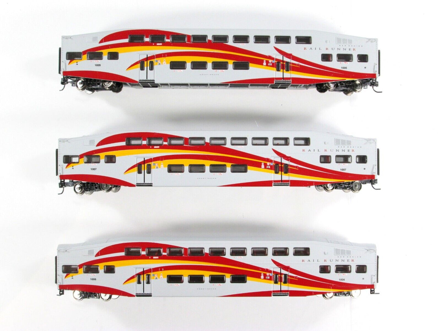 N Scale NEW MEXICO RAIL RUNNER Bombardier Coaches 1005,1006,1007 - Athearn 10176