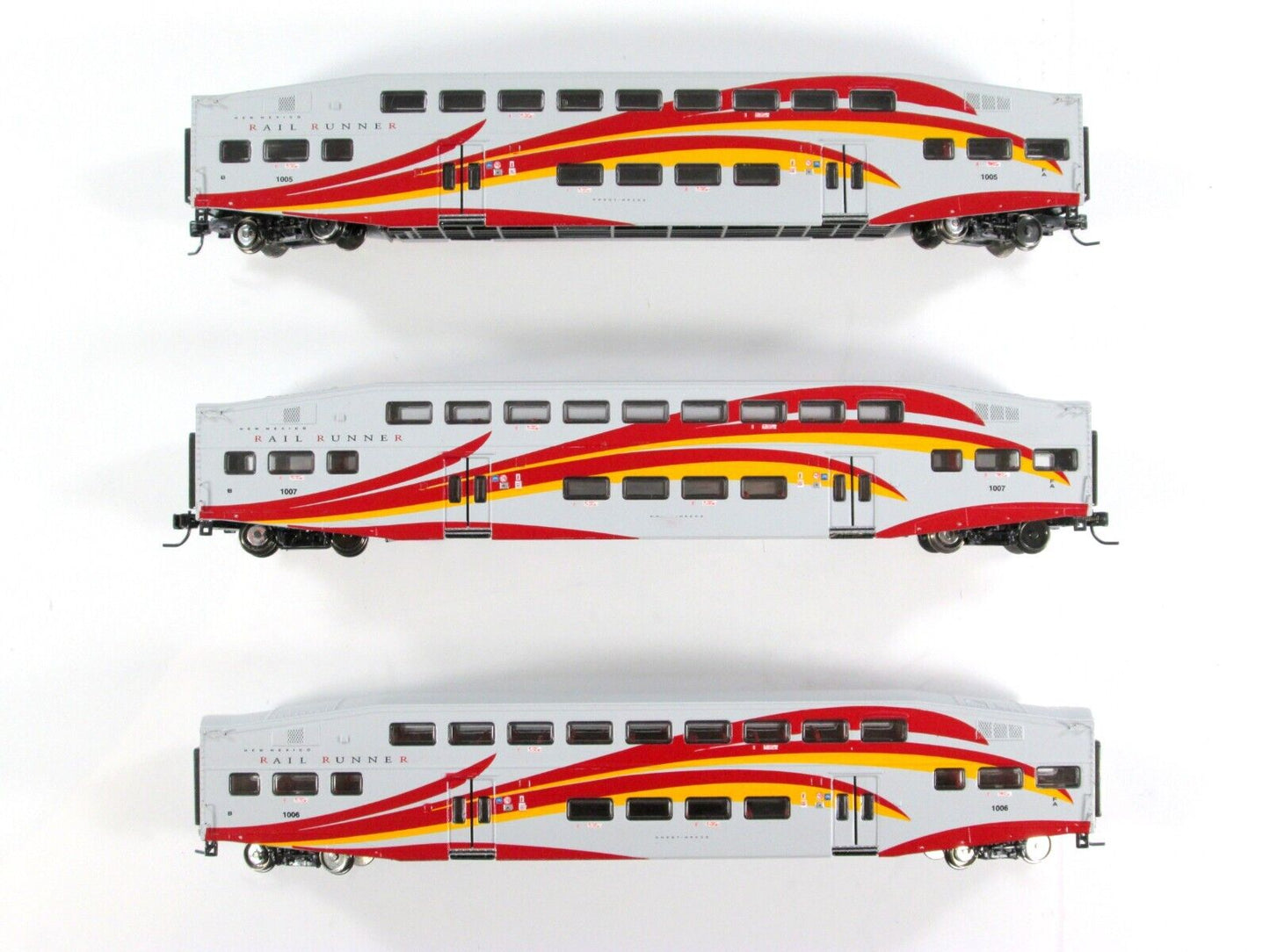 N Scale NEW MEXICO RAIL RUNNER Bombardier Coaches 1005,1006,1007 - Athearn 10176