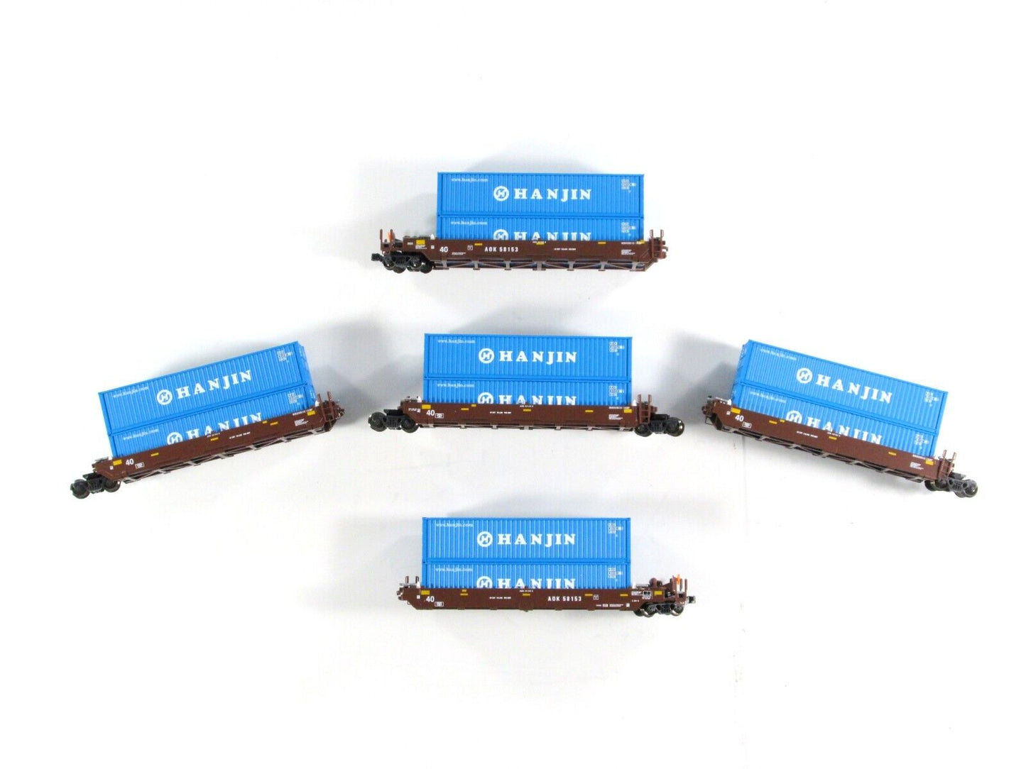 N Scale ***AOK, HANJIN*** Gunderson MAXI-I Well Stack Car #58153 - Kato 106-6156