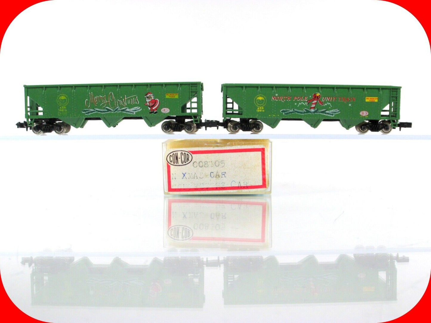 N Scale **CHRISTMAS NORTH POLE UNIT TRAIN** Hopper Set, ARR 1981 - Con-Cor *RARE