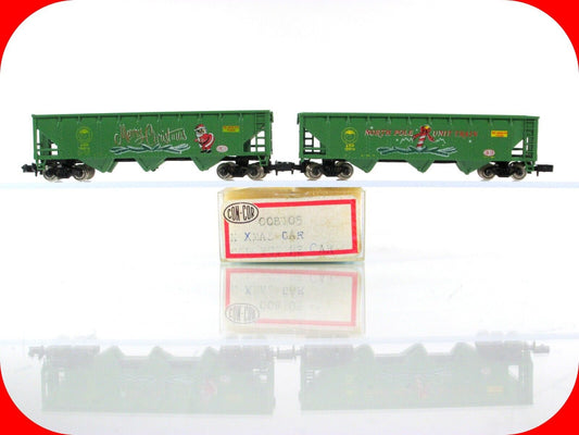 N Scale **CHRISTMAS NORTH POLE UNIT TRAIN** Hopper Set, ARR 1981 - Con-Cor *RARE