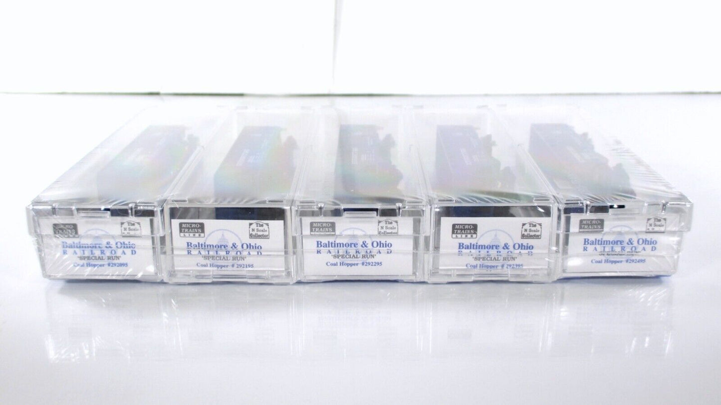 N Scale *BALTIMORE OHIO* Coal Hopper 5-Pack Set, B&O Blue - Micro Trains **RARE*
