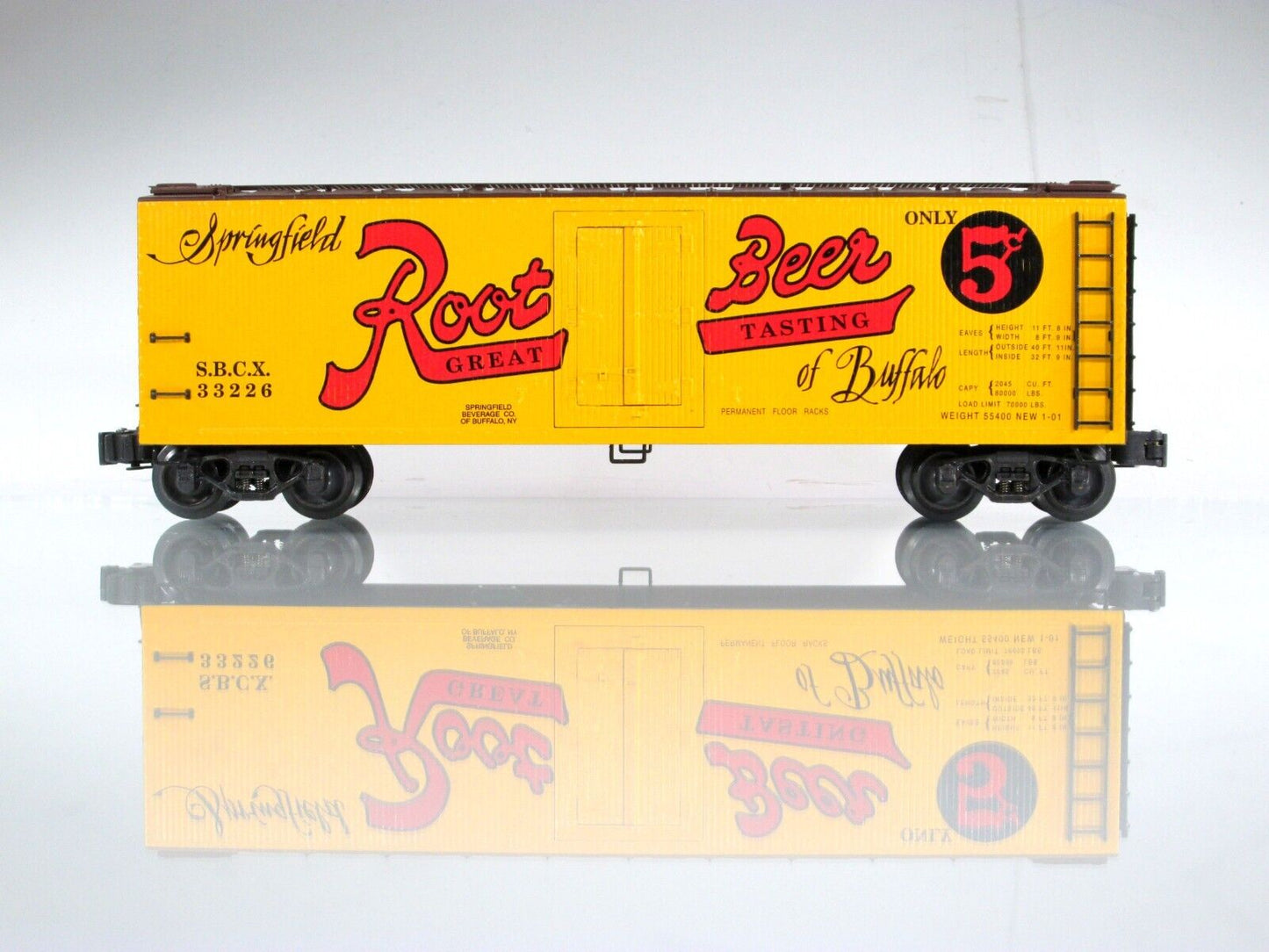 O Scale Springfield ROOT BEER 40' Wood Ice Reefer, SBCX 33226 - K-Line K762-8028