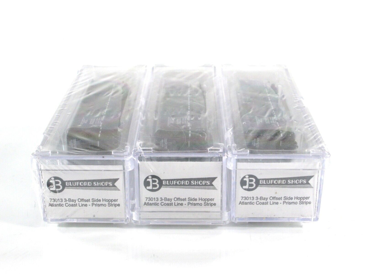 N Scale **ATLANTIC COAST LINE** Coal Hopper 3-Pack Set w/ Loads -- Bluford 73013