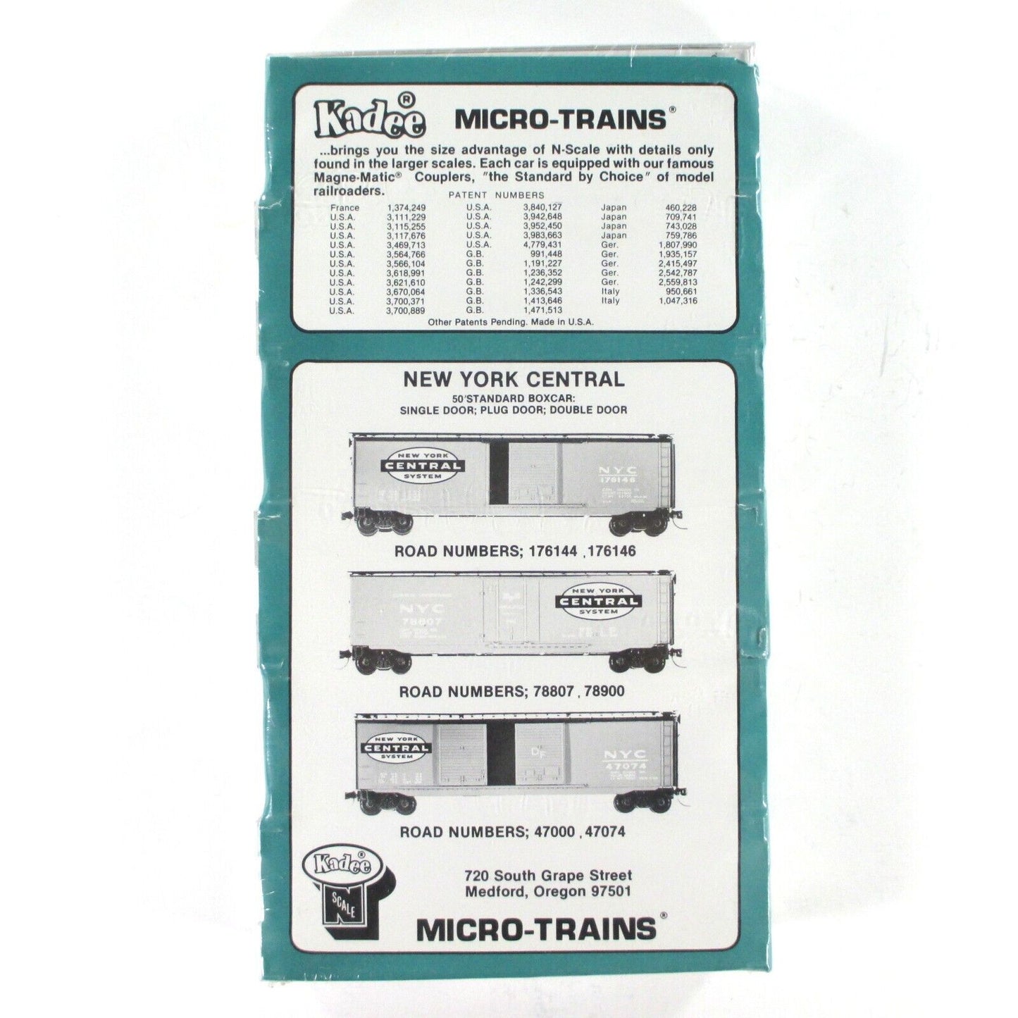 N Scale ***NEW YORK CENTRAL*** 50' Box Car 6-Pack Set - Kadee Micro Trains 31192