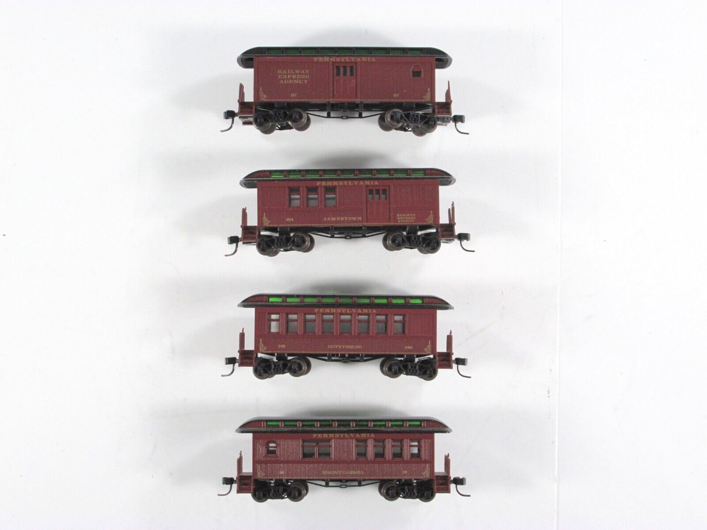 N Scale PENNSYLVANIA Overton Old-Time Passenger 4-Car Set - Athearn 11024 **RARE