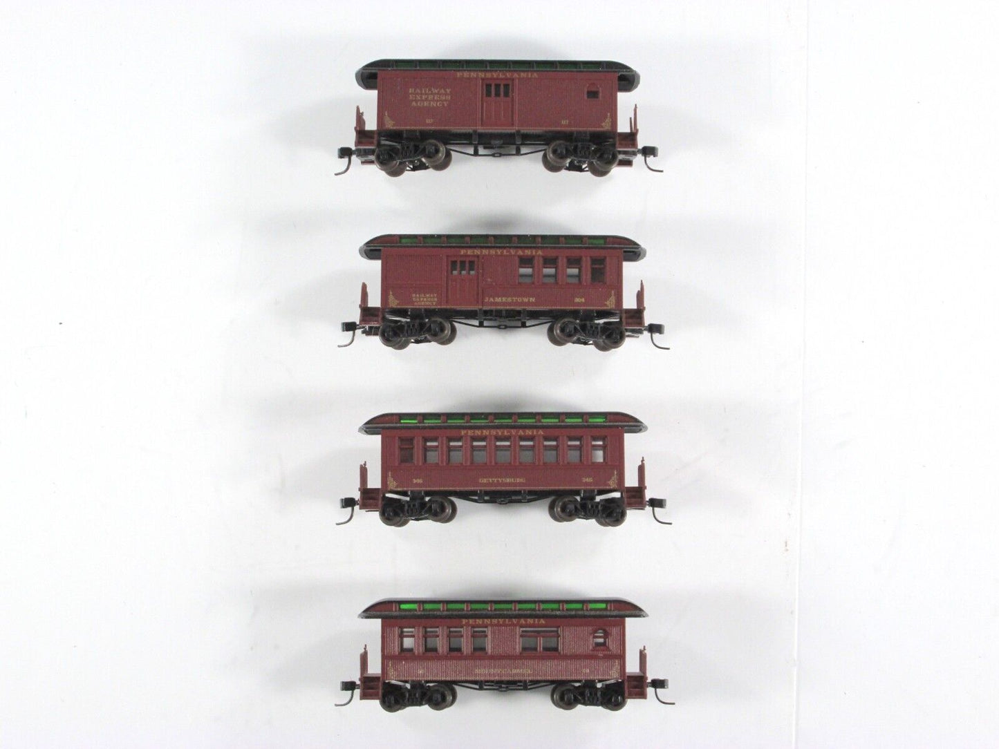 N Scale PENNSYLVANIA Overton Old-Time Passenger 4-Car Set - Athearn 11024 **RARE