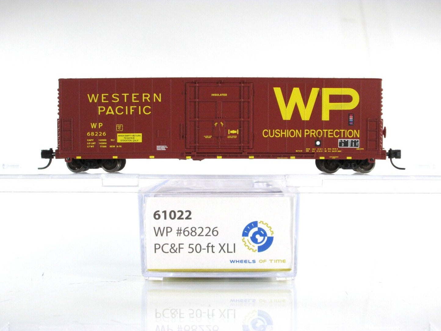 N Scale **WESTERN PACIFIC** 50' Cushion Box Car 6-Set - WHEELS of TIME **RARE*