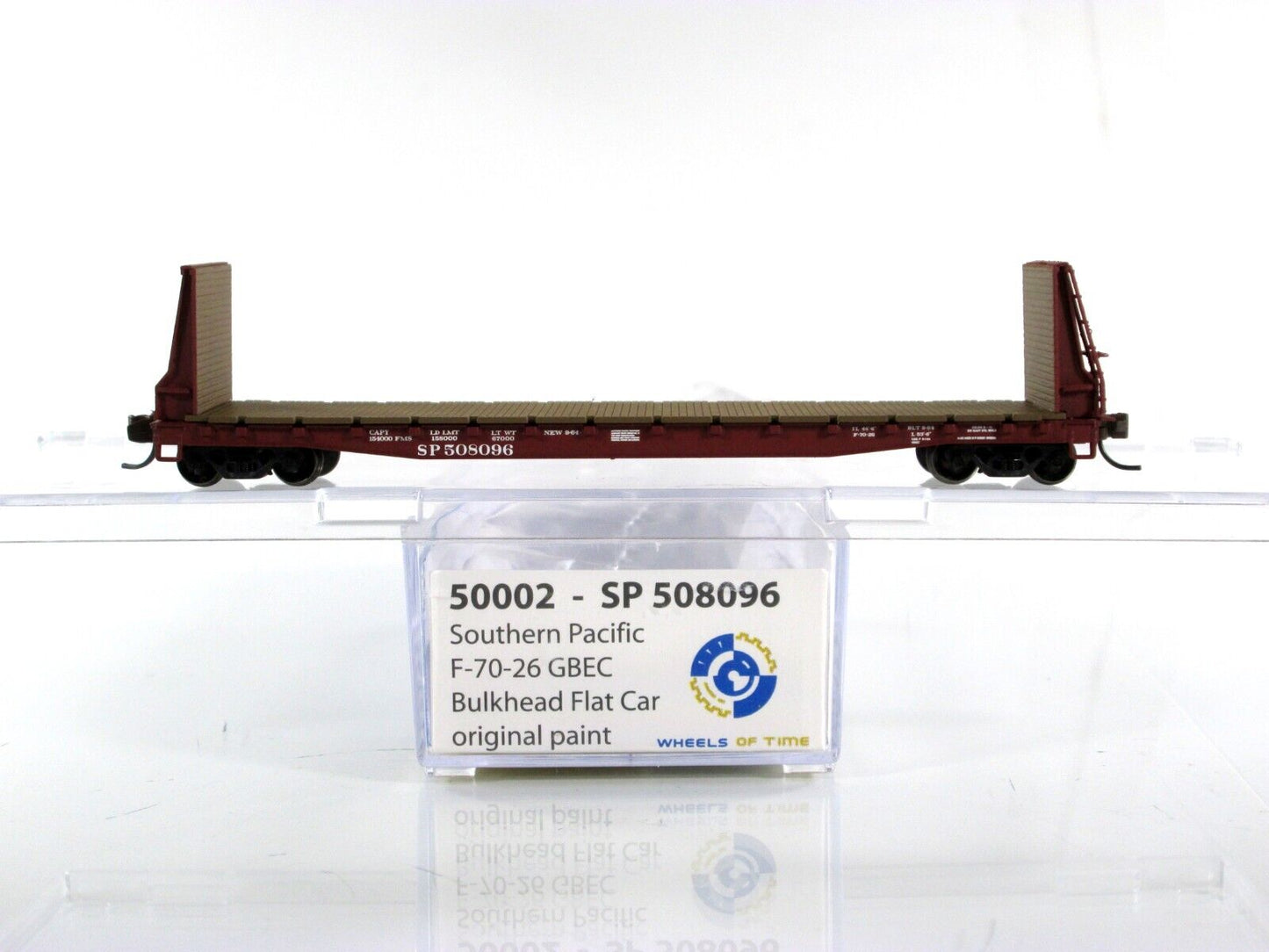 N Scale *SOUTHERN PACIFIC* Bulkhead Flat Car 12-Pack Set - WHEELS of TIME **RARE