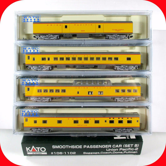N Scale **UNION PACIFIC** Smoothside Passenger Car 4-Pack Set B -- Kato 106-1102