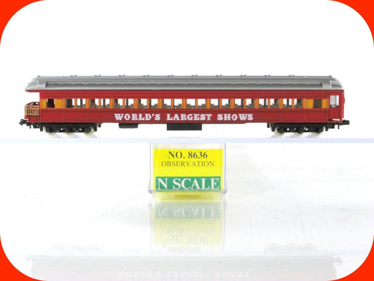 N Scale ***WORLD'S LARGEST SHOWS*** Circus Observation Coach -- Model Power 8636