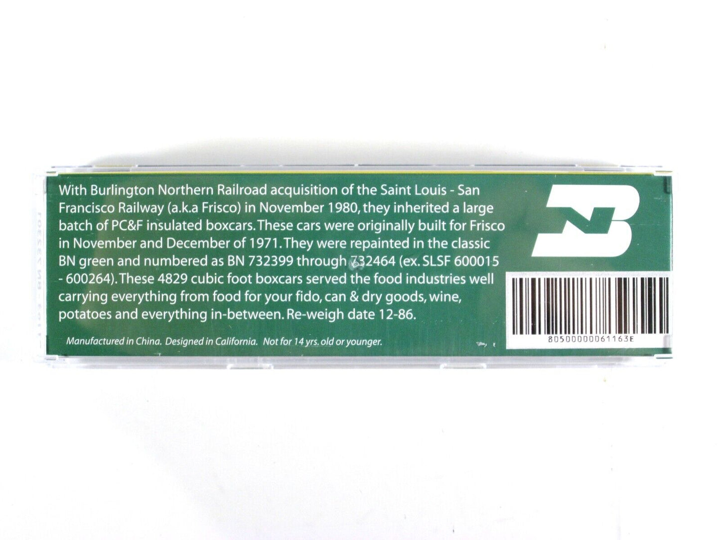 N Scale *BURLINGTON NORTHERN* 50' Box Car 8-Pack Set, by WHEELS of TIME **RARE**