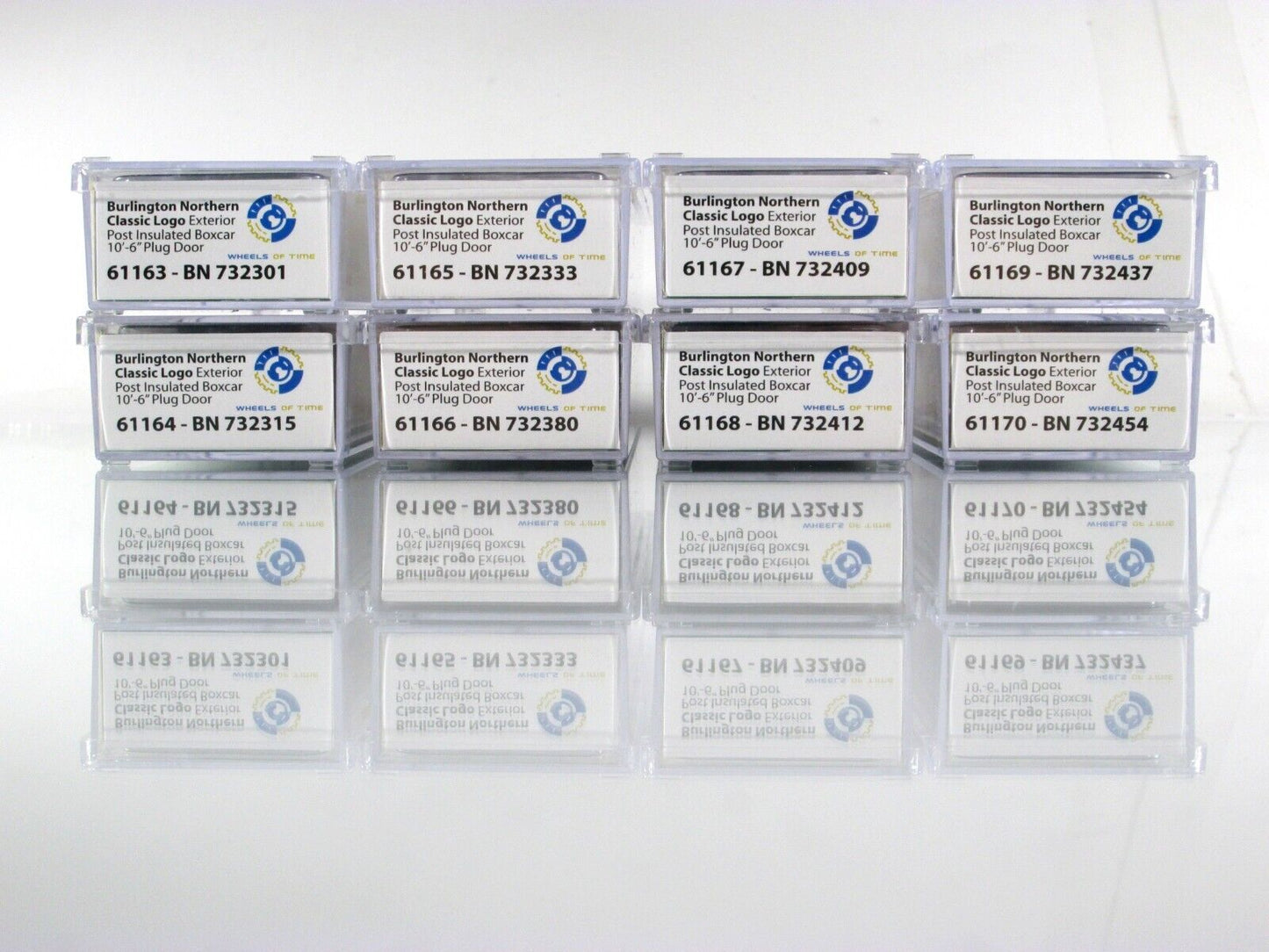 N Scale *BURLINGTON NORTHERN* 50' Box Car 8-Pack Set, by WHEELS of TIME **RARE**