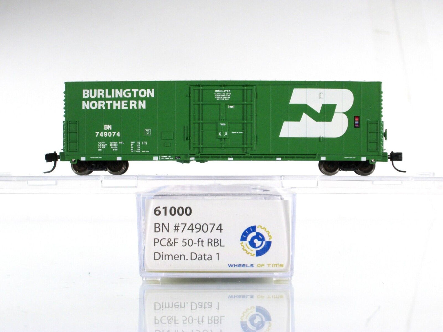 N Scale *BURLINGTON NORTHERN* 50' Insulated Box Car 8-Set -WHEELS of TIME **RARE