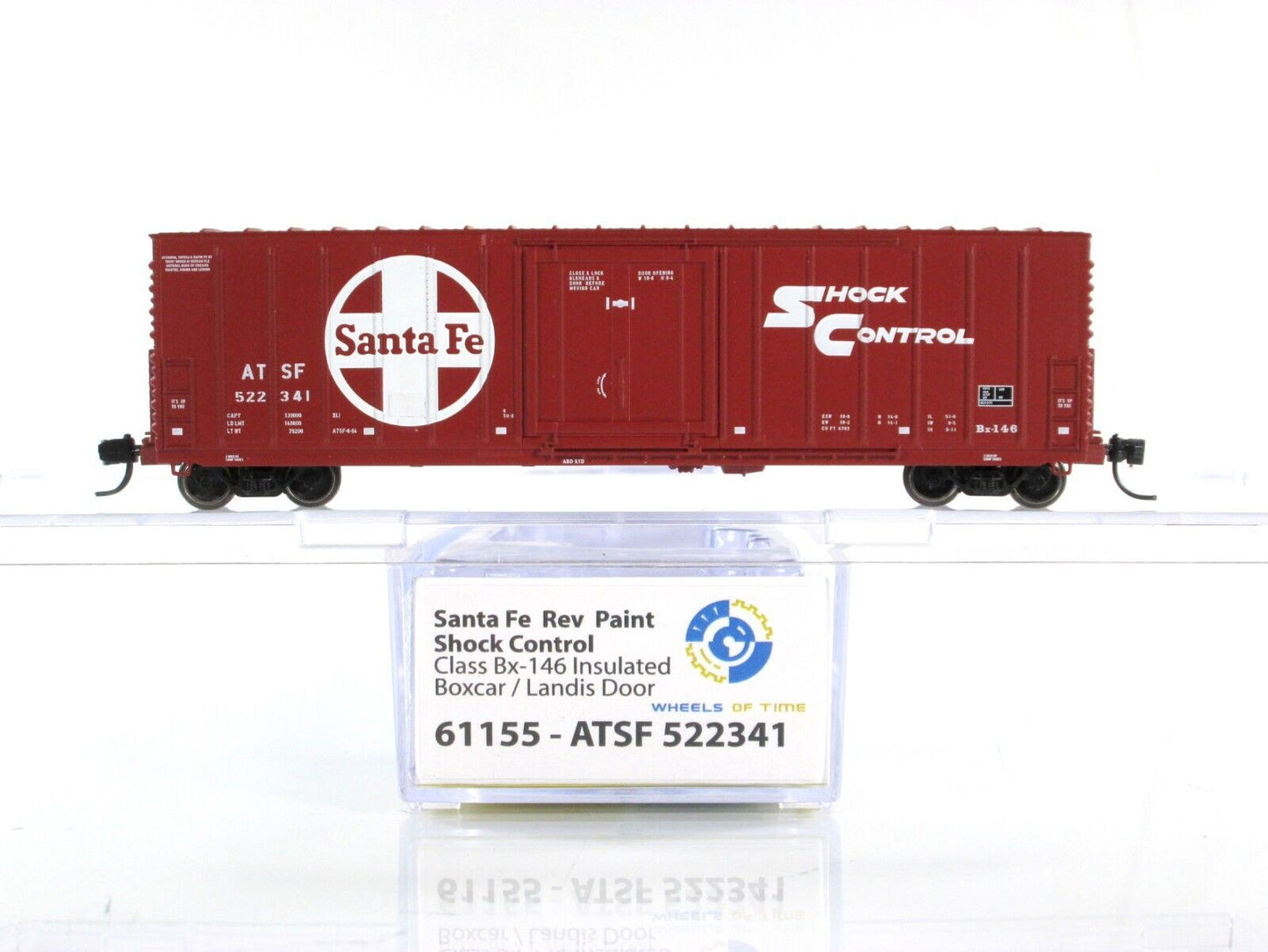N Scale **SANTA FE** 50' Shock Control Box Car 8-Pack Set, WHEELS of TIME *RARE*