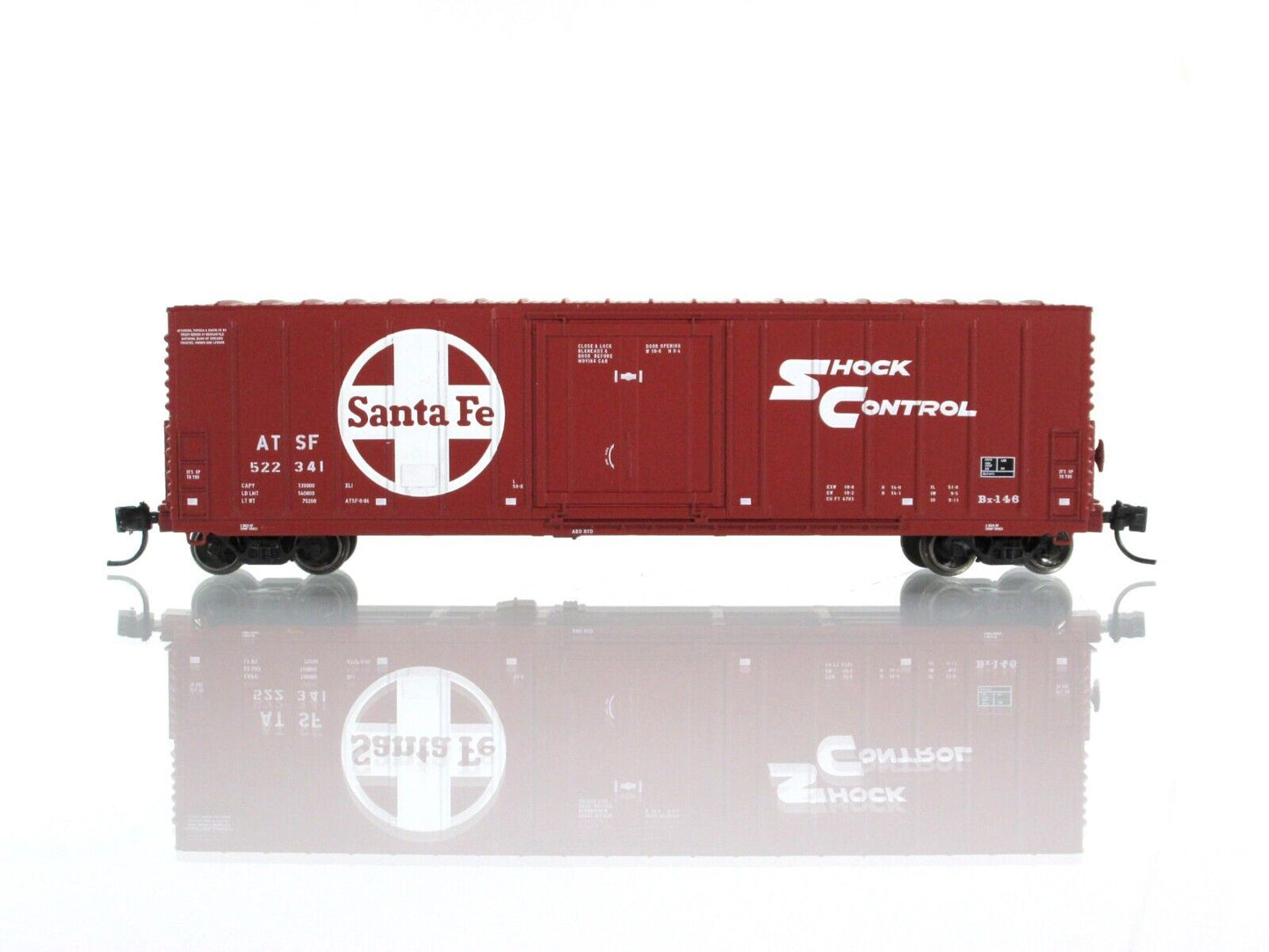 N Scale **SANTA FE** 50' Shock Control Box Car 8-Pack Set, WHEELS of TIME *RARE*