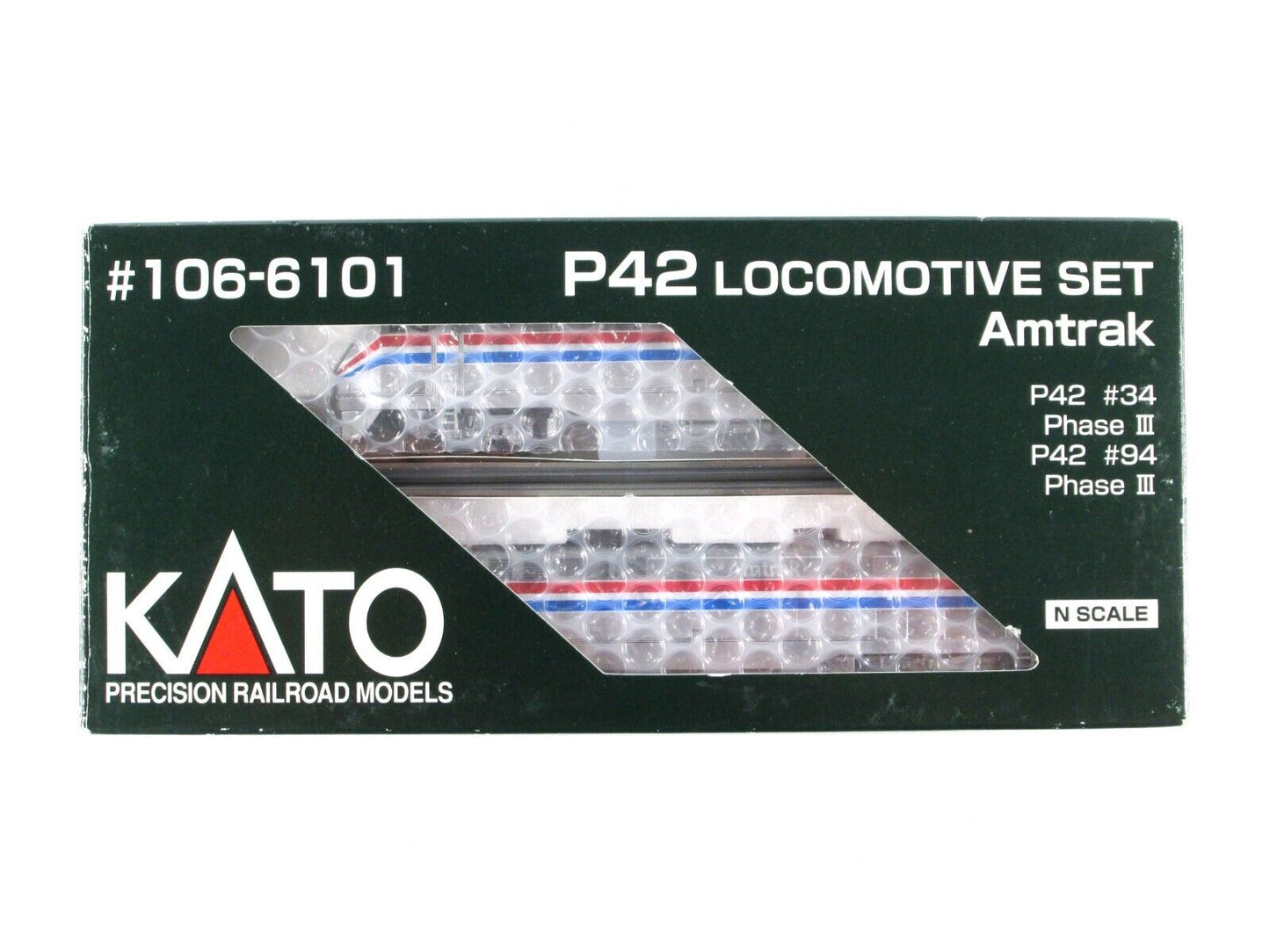 N Scale ***AMTRAK*** Phase III P42 Locomotive Set #34,94 -Kato 176-6101, DCC Rdy