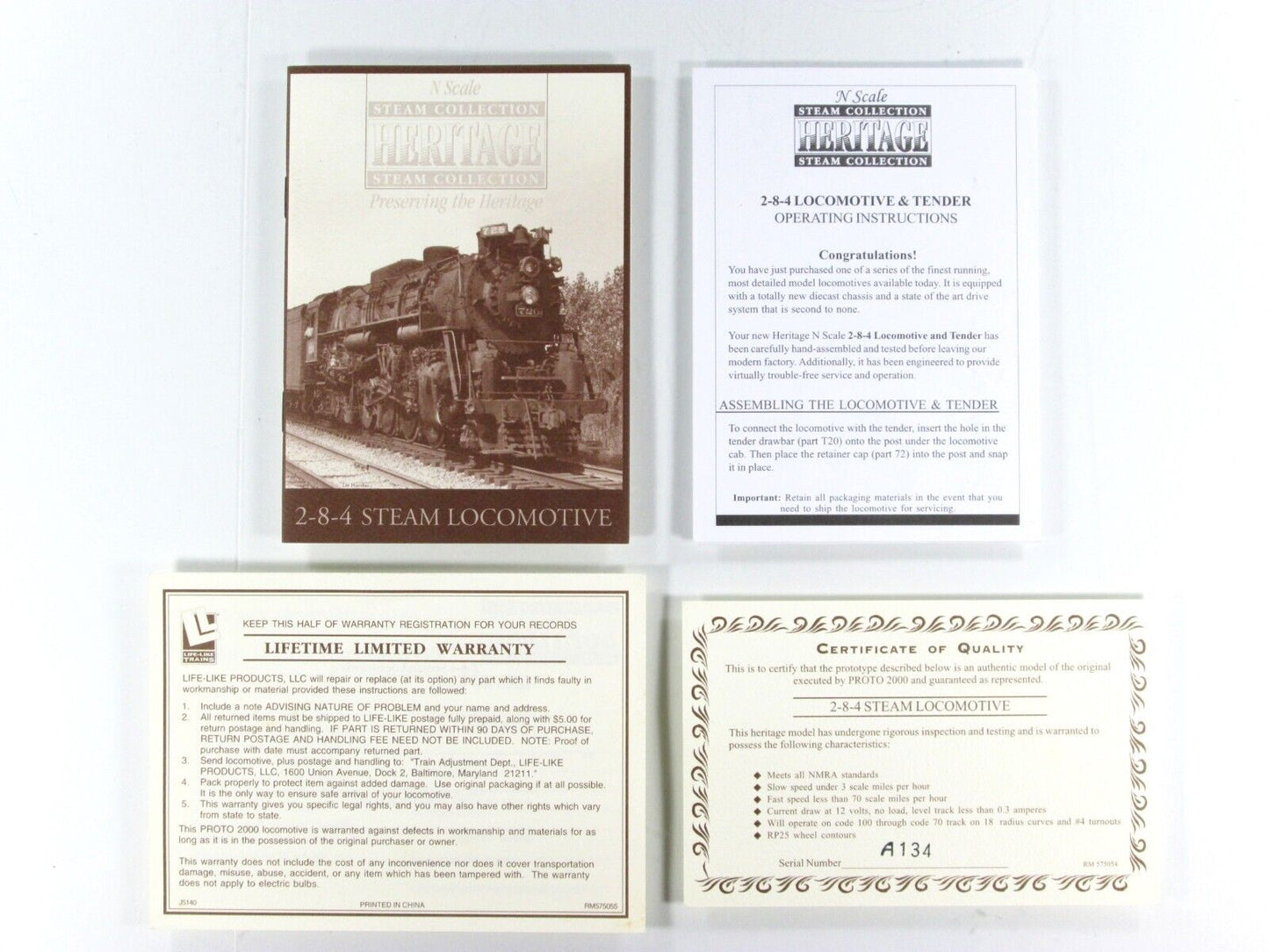 N Scale **CHESAPEAKE & OHIO** 2-8-4 Berkshire Locomotive #2724 -- Life-Like 7465