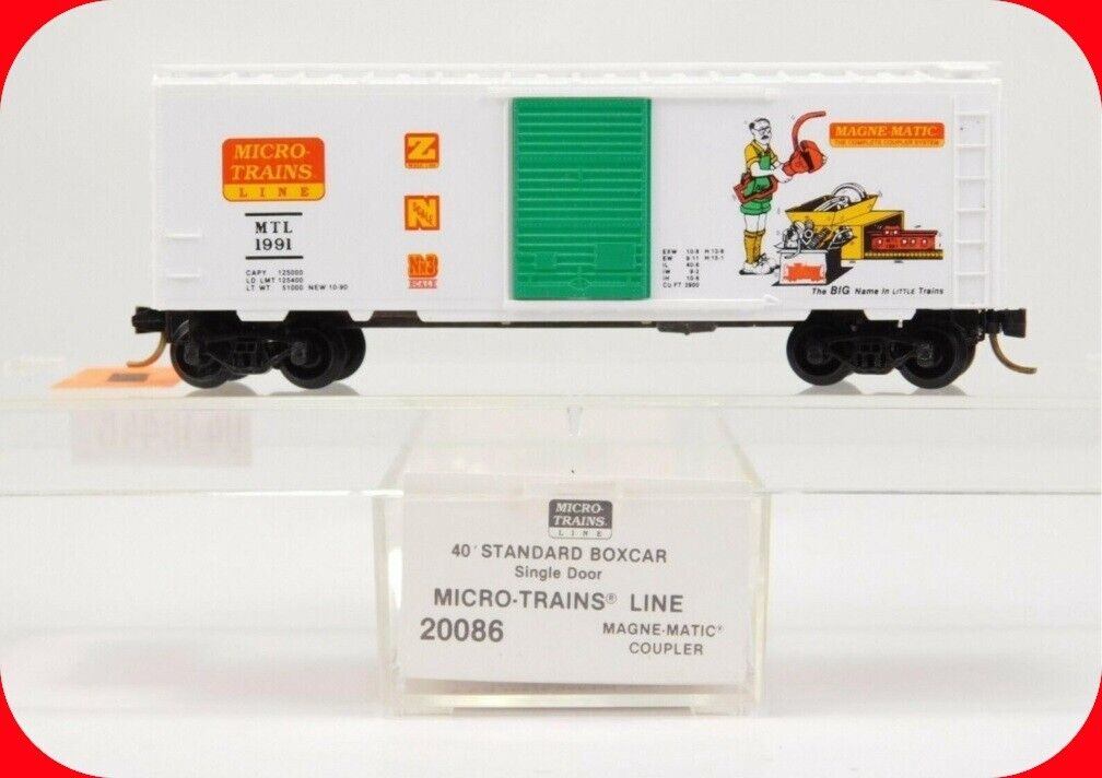 N Scale **MAGNE MATIC COUPLER SYSTEM** 40' Box Car, MTL 1991 -Micro Trains 20086