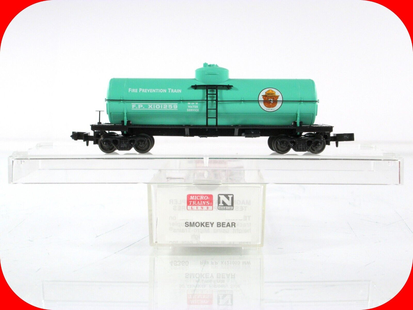 N Scale **SMOKEY BEAR** MoW Fire Prevention Tank Car, SBX X101259 - Micro Trains