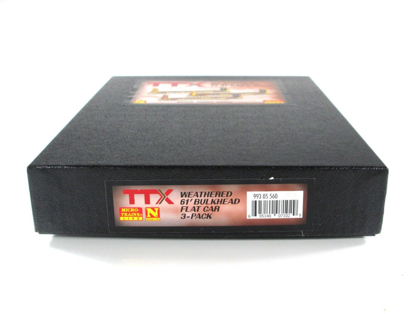 N Scale TTX WEATHERED 61' Bulkhead Flat Car 3-Pack Set - Micro Trains 993 05 560