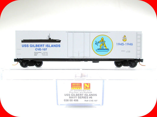 N Scale USS *GILBERT ISLANDS* US Navy Series 50' Box Car - Micro Trains 03800406